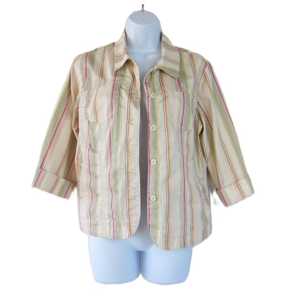 Women's Erin by Erin London Jacket Lightweight 3/4 Sleeve Four Pockets Size 8